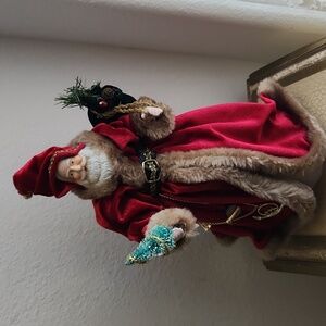 Vintage Kurt Adler Victorian Porcelain St Nicholas Santa Tree Topper Table Decor